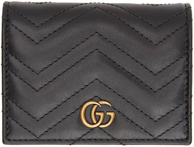 Gucci Black Small GG Marmont Wallet - Gucci noir petit gg marmont portefeuille - 구찌 블랙 소형 GG Marmont Wallet.