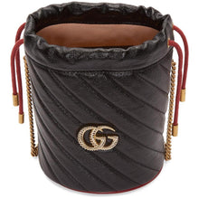 Gucci Black Torchon GG Marmont Bucket Bag - Gucci Black Torchon GG Marmont Sucket Sac - 구찌 블랙 토치 GG Marmont 양동이 가방