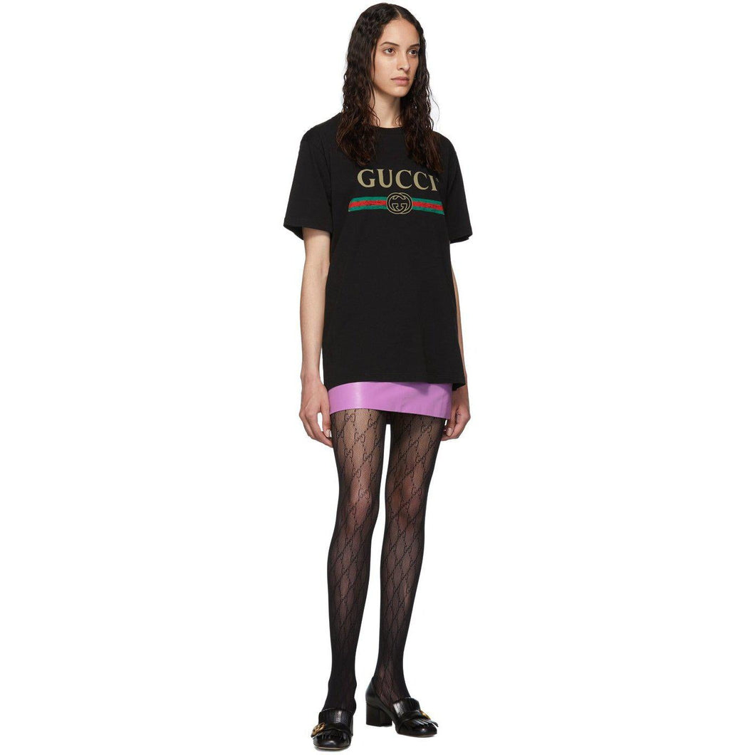 Gucci Black Vintage Logo T-Shirt - T-shirt logo vintage noir Gucci - 구찌 검은 빈티지 로고 티셔츠