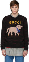 Gucci Black Wool Lamb Sweater - Gucci Pull d'agneau en laine noire - 구찌 블랙 양모 양고기 스웨터