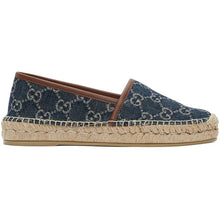 Gucci Blue Denim GG Espadrilles - Gucci bleu denim gg espadrilles - 구찌 블루 데님 GG Espadrilles.