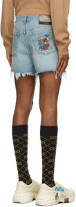 Gucci Blue Disney Edition Denim Donald Duck Shorts
