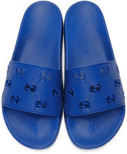 Gucci Blue GG Slides