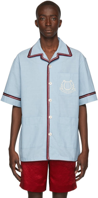 Gucci Blue 'Gucci Band' Shirt - Chemise Gucci Blue 'Gucci Band' - 구찌 블루 '구찌 밴드'셔츠