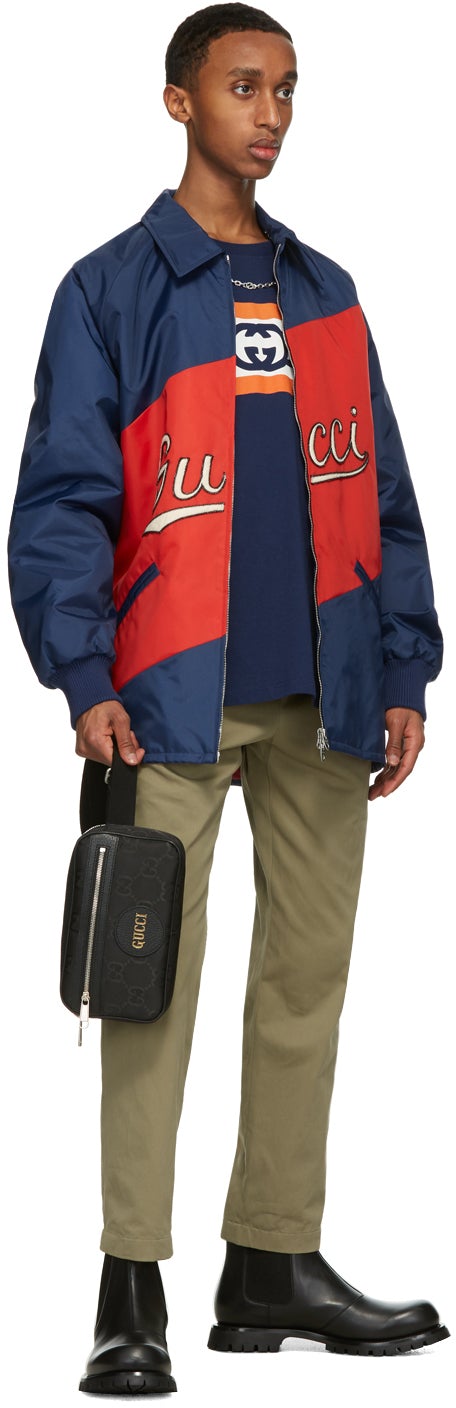 Gucci Blue Interlocking G Stripe Print T-Shirt