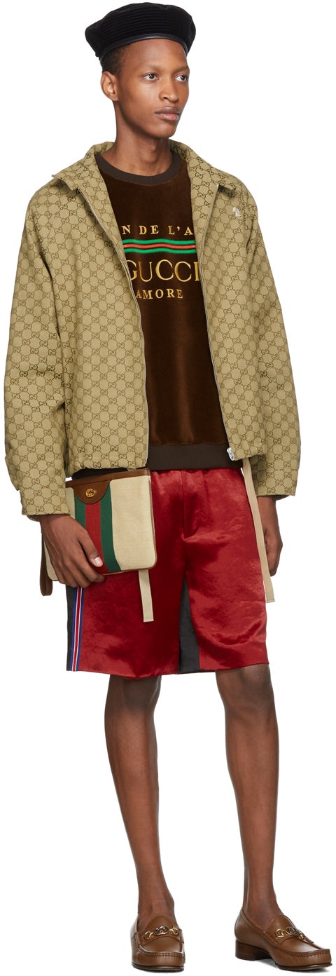 Gucci Brown Chenille 'Maison De l'Amour' T-Shirt – BlackSkinny Gucci Brown Chenille 'Maison De l'Amour' T-Shirt – BlackSkinny