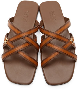 Gucci Brown GG Quentin Sandals