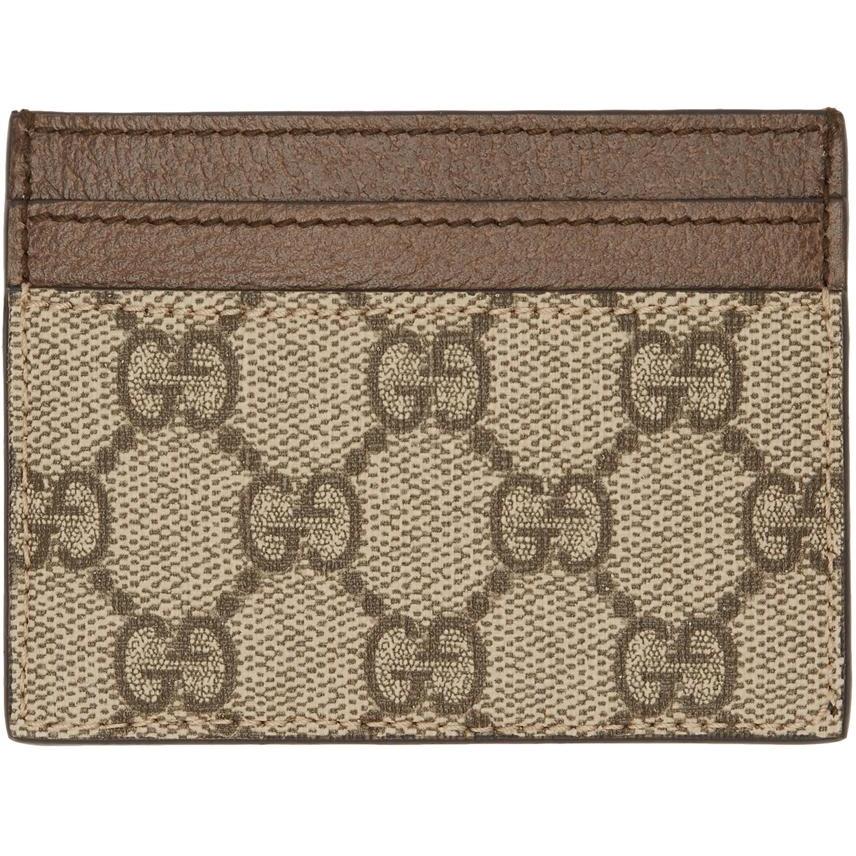 Gucci Ophidia Gg Credit Card Case In Brown