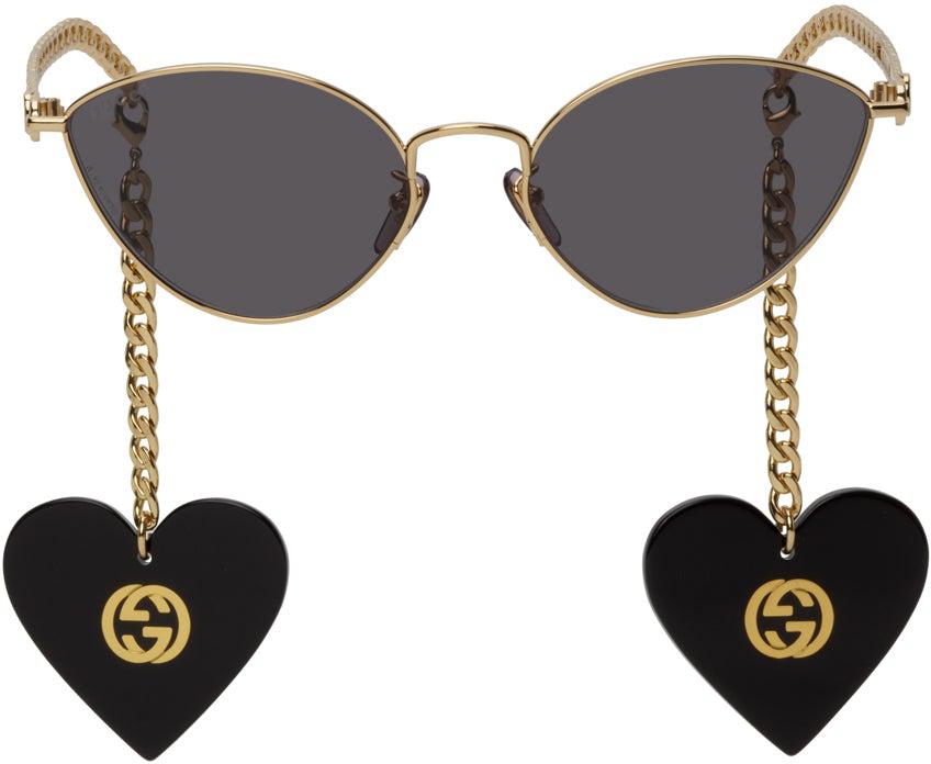 Gucci Gold Chain Cat-Eye Sunglasses – BlackSkinny