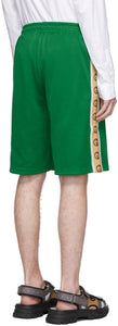 Gucci Green Jersey GG Ribbon Shorts