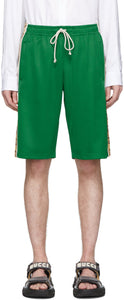 Gucci Green Jersey GG Ribbon Shorts - Short de ruban Gucci Green Jersey GG - Gucci 그린 유니폼 GG 리본 반바지