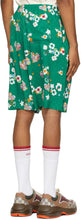 Gucci Green Silk GG Graphic Shorts