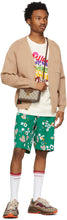 Gucci Green Silk GG Graphic Shorts