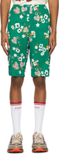 Gucci Green Silk GG Graphic Shorts - Short graphique GUCCI GREEN SILK GG - 구찌 녹색 실크 GG 그래픽 반바지