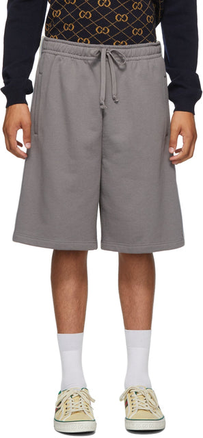Gucci Grey Cotton Jersey Shorts - Short de Jersey de coton gris Gucci - Gucci 그레이 코튼 저지 반바지