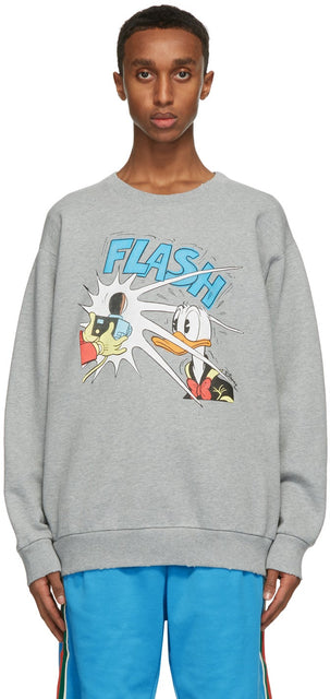Gucci Grey Disney Edition Donald Duck Sweatshirt - Gucci gris Disney Edition Donald Duck Sweat-shirt - 구찌 회색 디즈니 판 Donald Duck Sweatshirt