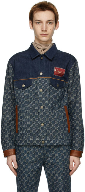 Gucci Indigo GG Denim Jacket - Veste gucci indigo gg denim - Gucci 인디고 GG 데님 재킷