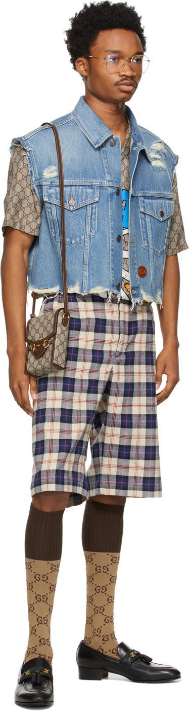 Gucci Multicolor Disney Edition Cotton Check Shorts