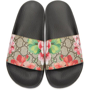 Gucci gg sales flora slides