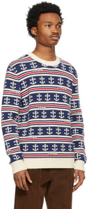 Gucci Navy Cotton Striped Sweater