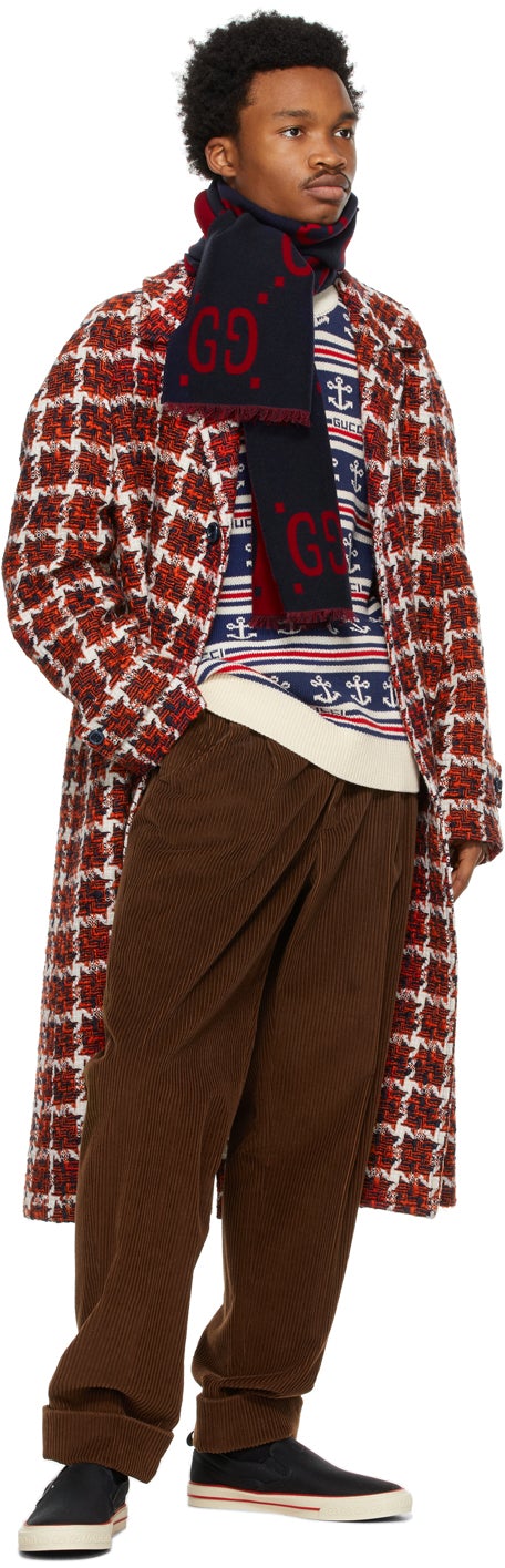 Gucci Navy Cotton Striped Sweater