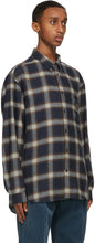 Gucci Navy Wool Check Shirt