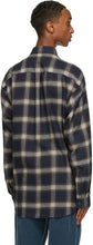Gucci Navy Wool Check Shirt