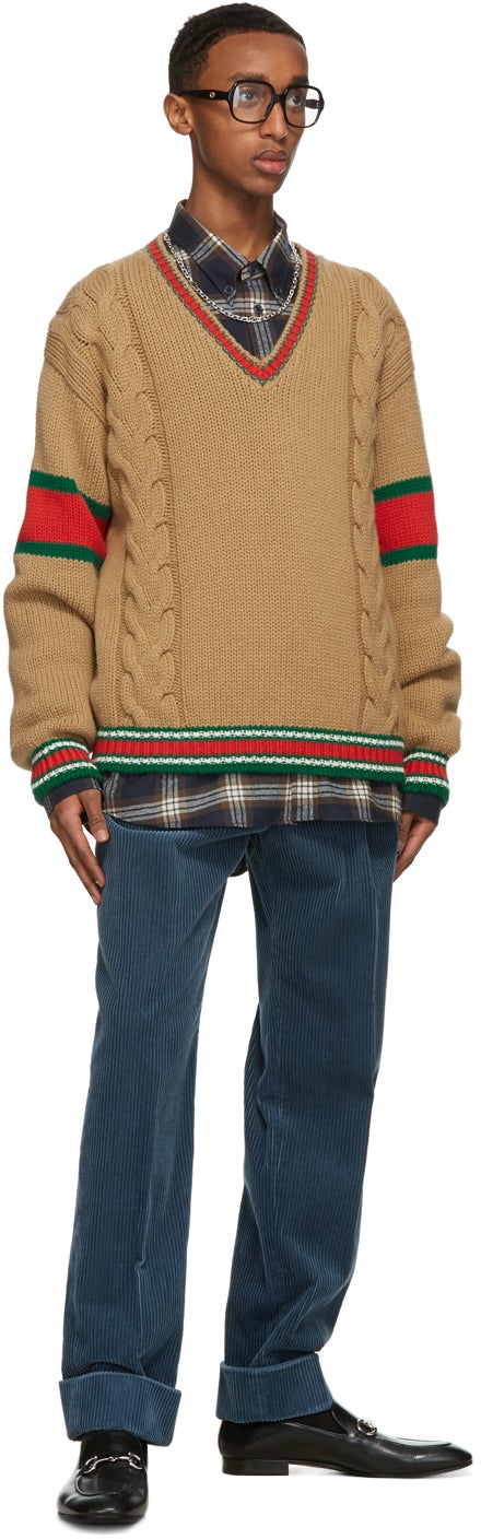 Gucci Navy Wool Check Shirt