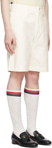 Gucci Off-White Cotton Drill Shorts