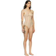 Gucci Off-White Tulle GG Corset Bodysuit