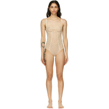 Gucci Off-White Tulle GG Corset Bodysuit - Body Gucci Off-Blanc Tulle GG Corset - 구찌 오프 화이트 얇은 명주 그물 코르셋 bodysuit.