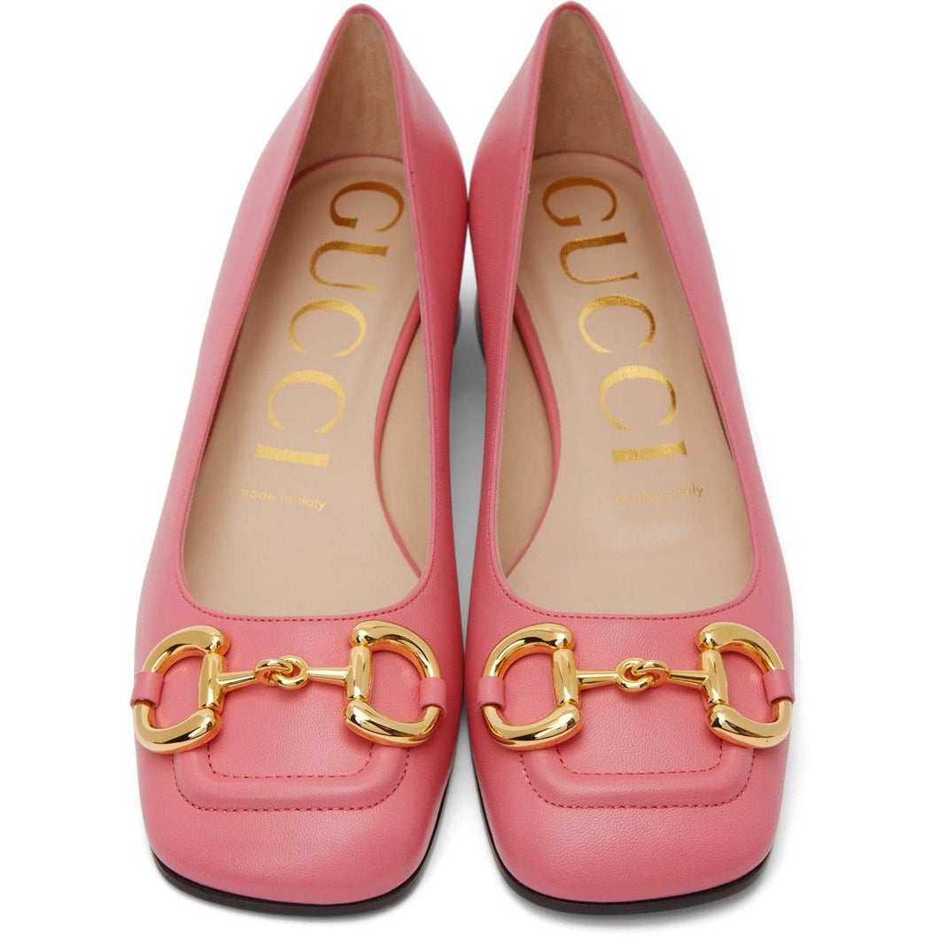 Gucci Pink Horsebit Ballerina Heels