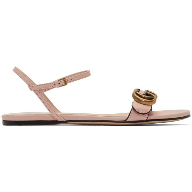 Gucci Pink Leather GG Sandals