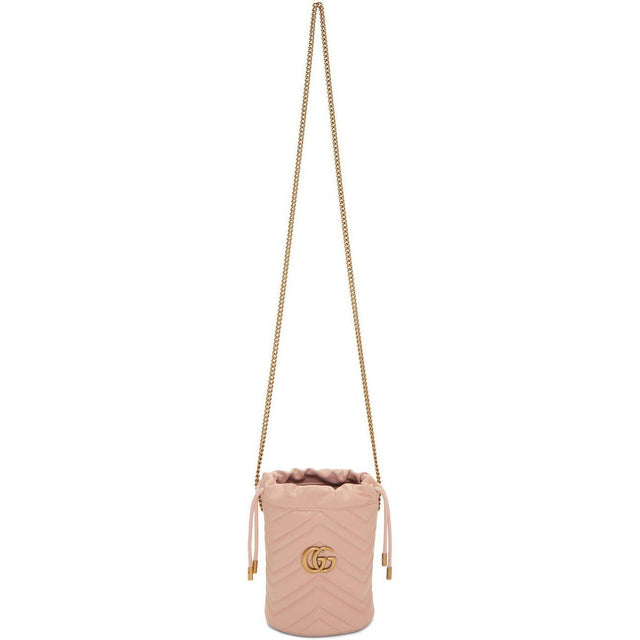 Gucci Pink Mini GG Marmont 2.0 Bucket Bag