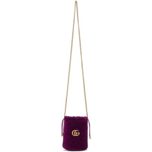 Gucci Pink Mini Velvet GG Marmont Bucket Bag