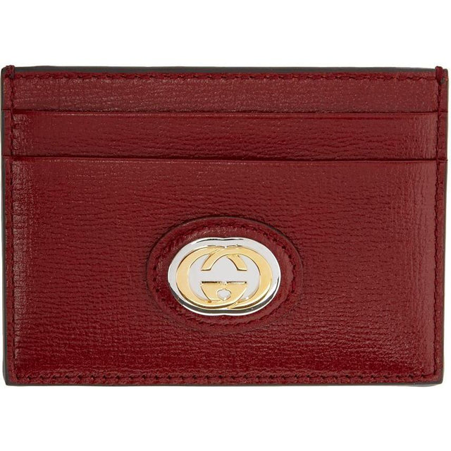 Gucci Red Interlocking G Card Holder