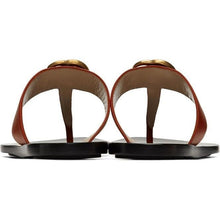 Gucci Red Leather Double G Sandals