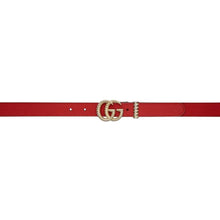 Gucci Red Leather Torchon GG Belt