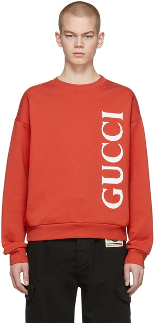 Gucci Red Logo Sweatshirt - Sweat-shirt de logo rouge Gucci - 구찌 레드 로고 스웨터