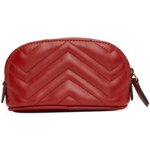 Gucci Red Mini GG Marmont 2.0 Quilted Zip Pouch