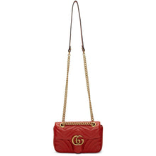 Gucci Red Mini GG Marmont 2.0 Shoulder Bag