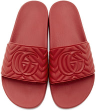 Gucci Red Quilted GG Pool Slides