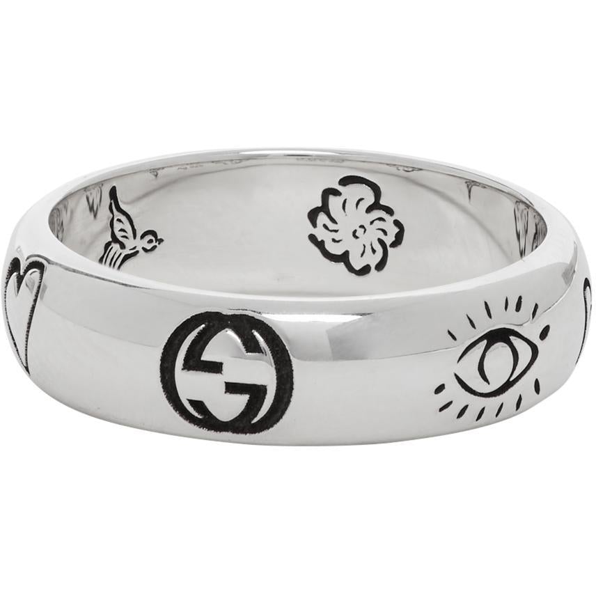 Gucci Silver 'Blind For Love' Ring – BlackSkinny