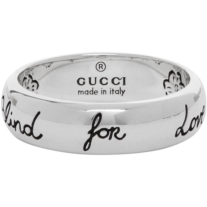 Gucci Silver 'Blind For Love' Ring – BlackSkinny