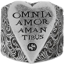 Gucci Silver Engraved Heart Ring