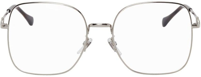Gucci Silver Rectangular Horsebit Glasses - Gucci Silver Rectangular Harkit Lunettes - 구찌 실버 사각형 horsebit 안경
