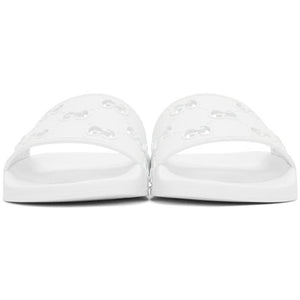 Gucci White GG Pool Slides