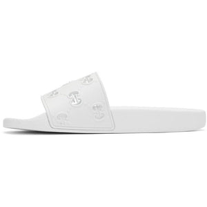Gucci White GG Pool Slides