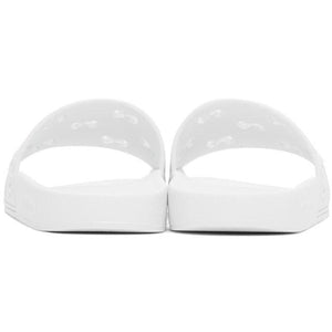 Gucci White GG Pool Slides