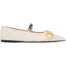 Gucci White Horsebit Ballet Flats - Flats de ballet de cheval blanc gucci - 구찌 화이트 제자 발레 아파트